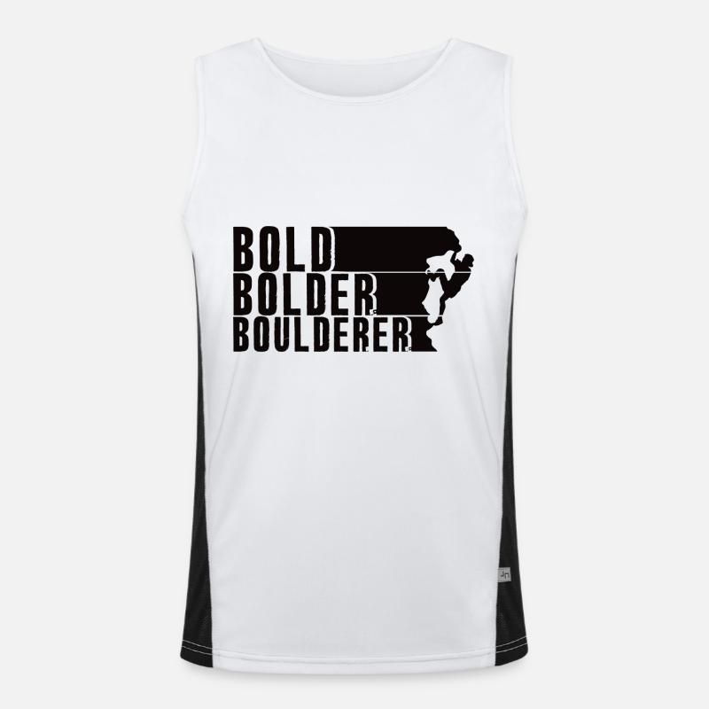 Bold Bolder Boulderer Bouldering Bouldering - Men's Functional Contrast Tank Top - white/black