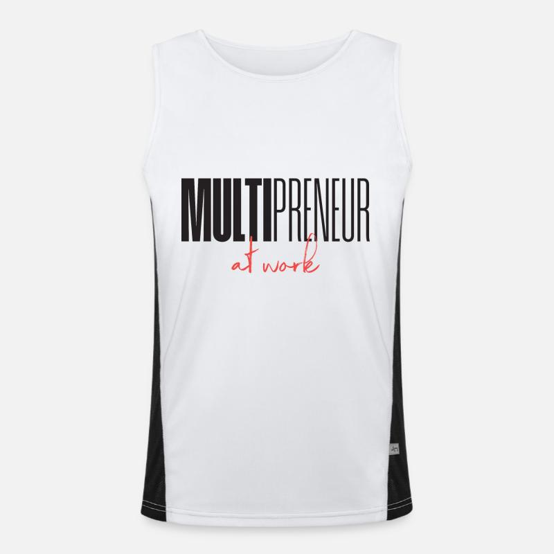 Mulitpreneur at work - Men's Functional Contrast Tank Top  - white/black