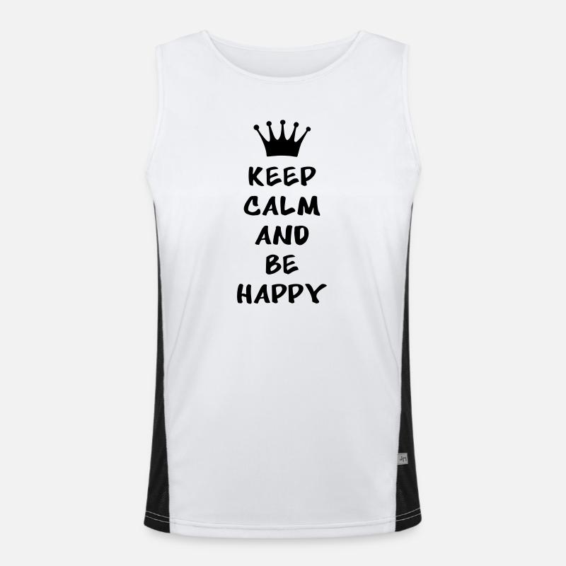 Keep calm and be happy Funktionelles Kontrast-Tank Top für Männer 