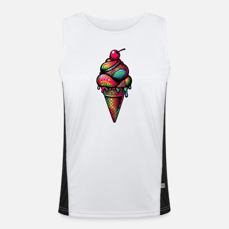 Cornet de crème glacée Popsicle Débardeur respirant contrasté Homme 