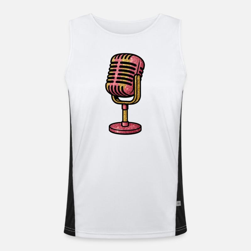 Conception de microphone scintillante Débardeur respirant contrasté Homme 