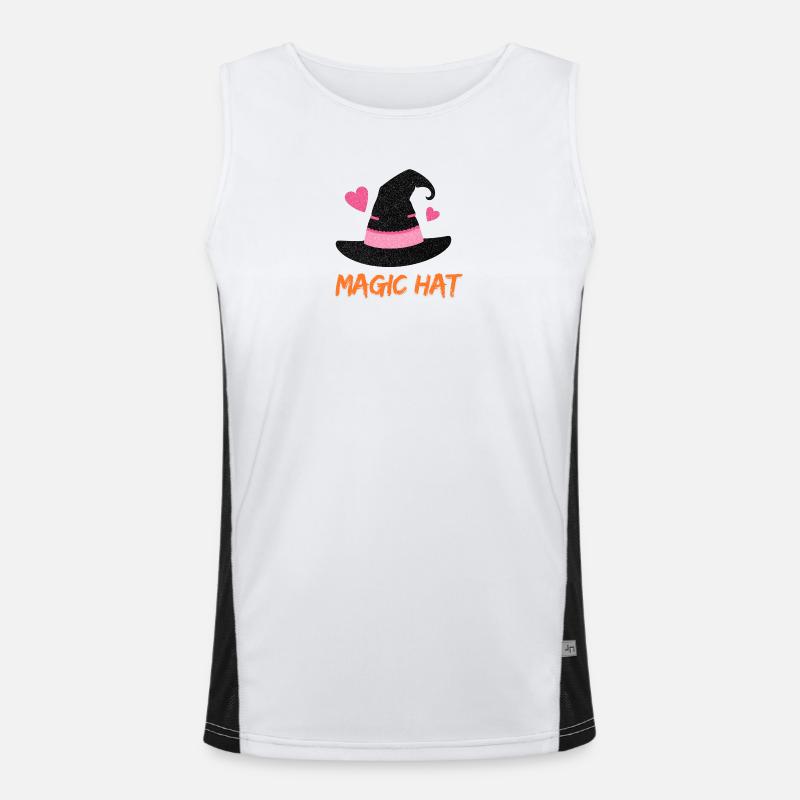 Magic hat - Pink Glitter Magic Hat - Men's Functional Contrast Tank Top  - white/black