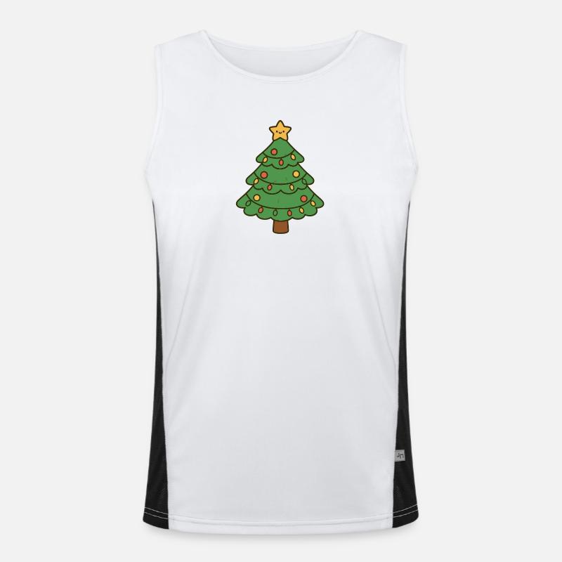 Frohen Weihnachtsbaum Funktionelles Kontrast-Tank Top für Männer 