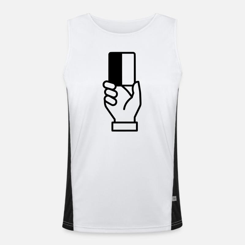 Referee Card Sending-Off Vector - Men's Functional Contrast Tank Top  - white/black
