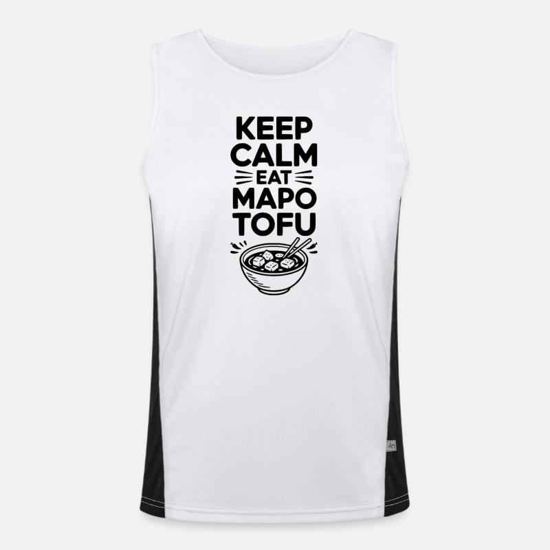 Keep Calm Eat Mapo Tofu Men's Functional Contrast Tank Top 