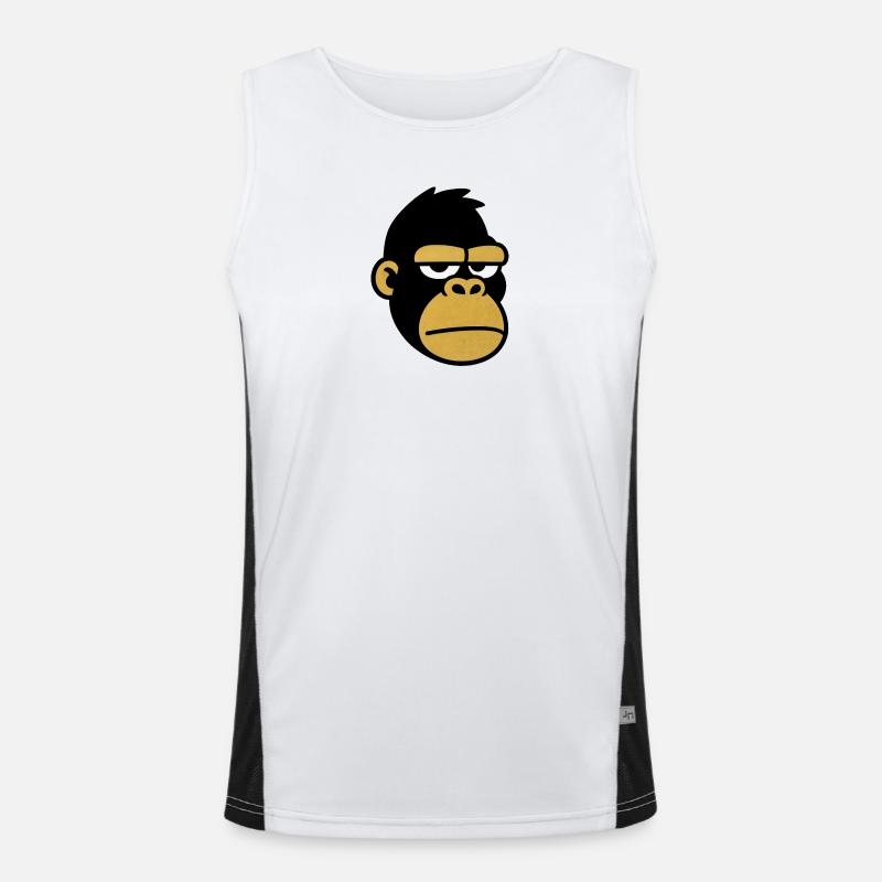 Tired Monkey Head Cartoon Men's Functional Contrast Tank Top 