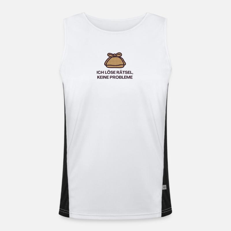 I solve puzzles, no problems - Men's Functional Contrast Tank Top  - white/black