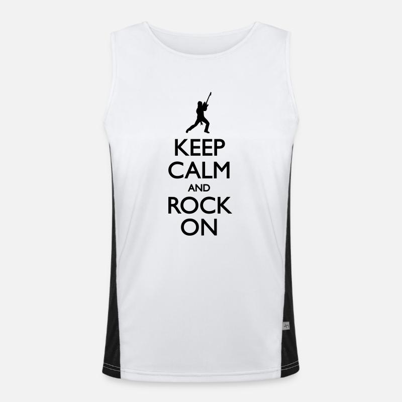 Keep calm and rock on Funktionelles Kontrast-Tank Top für Männer 