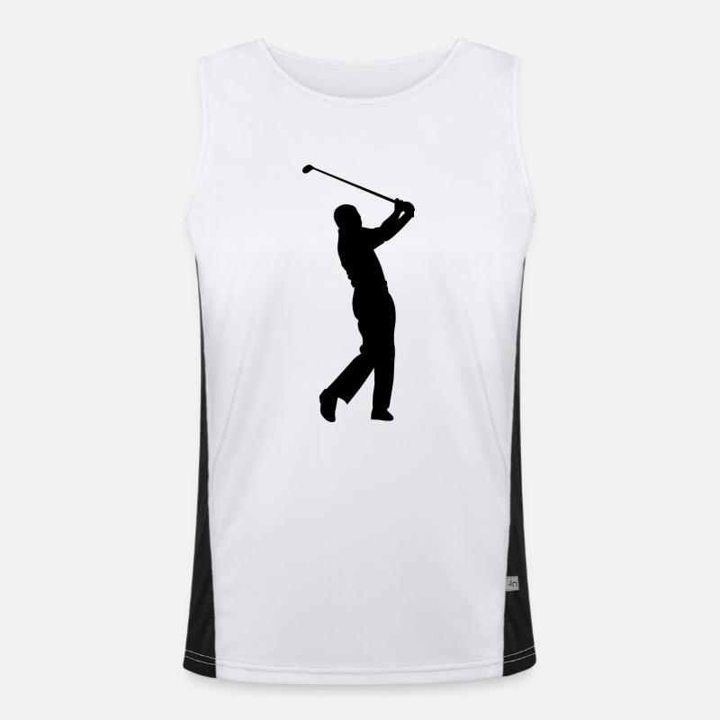 Golf Golfer Golfspieler Golfplatz Funktionelles Kontrast-Tank Top für Männer 