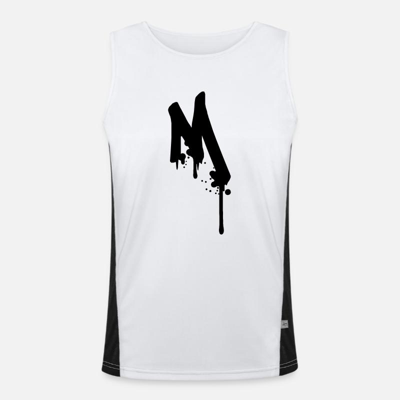 M graffiti drops Farbklex spray - Men's Functional Contrast Tank Top  - white/black