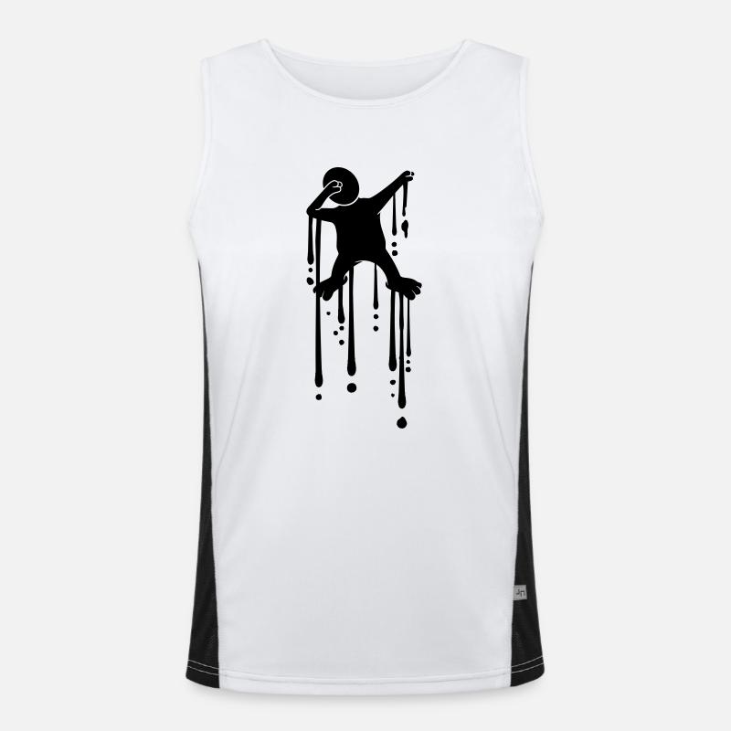 gouttes dansantes tamponnant graffiti silhouette dab bronzage Débardeur respirant contrasté Homme 