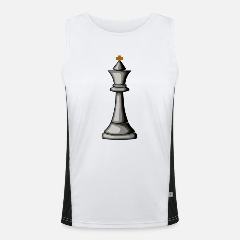 Chess Master Chess Player Chess Piece - Men's Functional Contrast Tank Top  - white/black