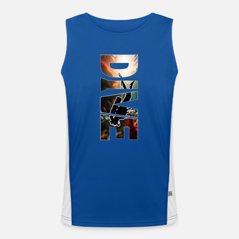 Dive - tolles Scuba Tauchen Design Funktionelles Kontrast-Tank Top für Männer 