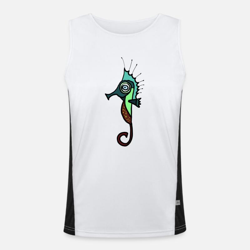 Seepferdchen Funktionelles Kontrast-Tank Top für Männer 