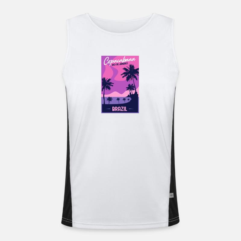 Copacabana Brazil Men's Functional Contrast Tank Top 