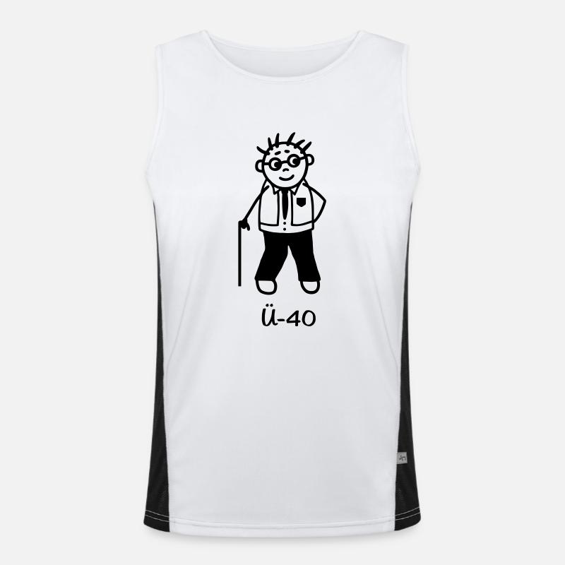 Ü-40 Mann/vierzig Funktionelles Kontrast-Tank Top für Männer 