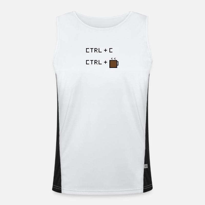 CTRL+C Édition Café - Humour rétro de bureau Débardeur respirant contrasté Homme 