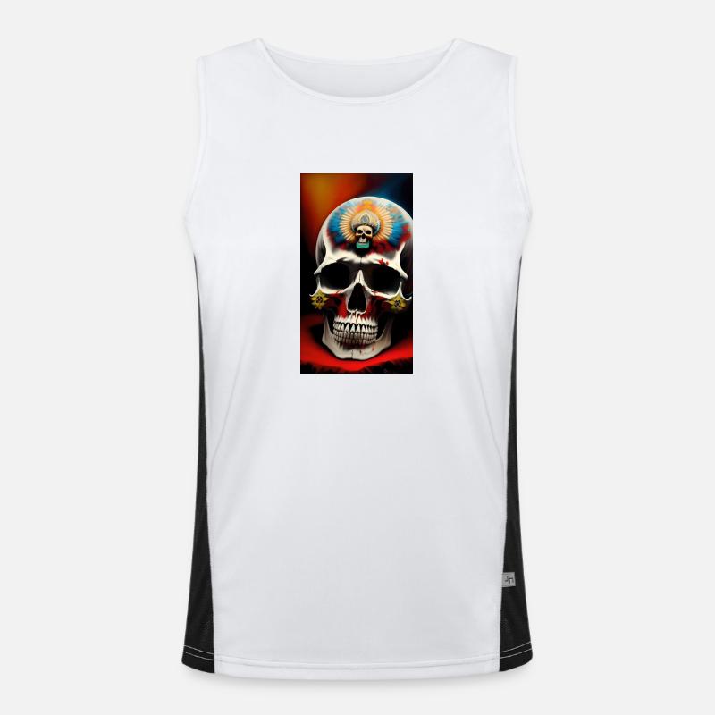 Indianer Schädel Funktionelles Kontrast-Tank Top für Männer 