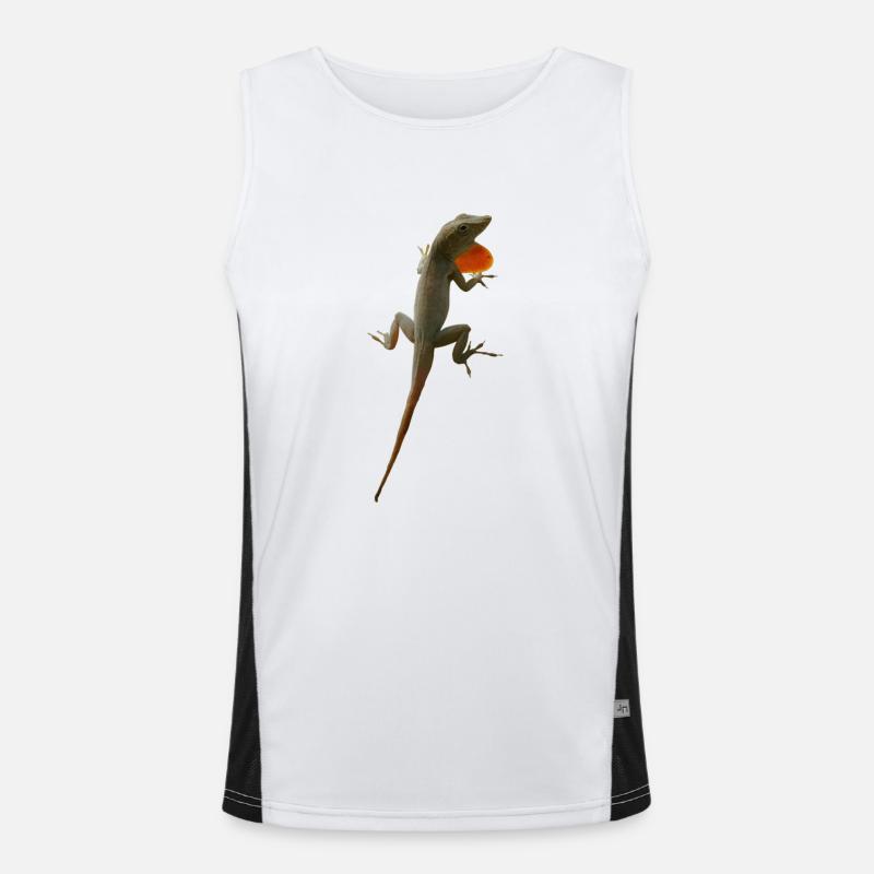 Echsen-Männchen Anolis grahami auf Jamaica Funktionelles Kontrast-Tank Top für Männer 