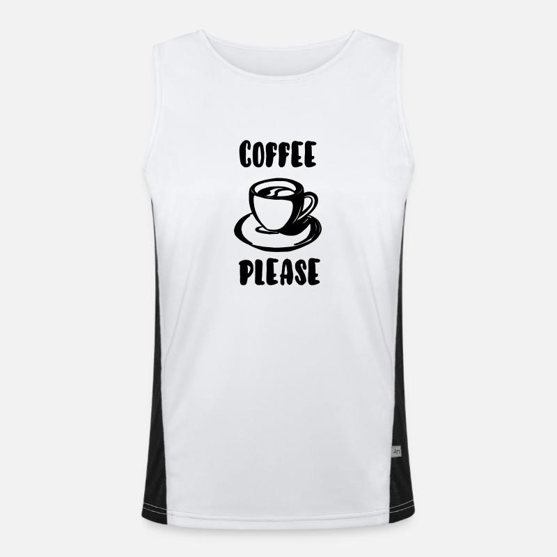 Kaffee bitte Funktionelles Kontrast-Tank Top für Männer 