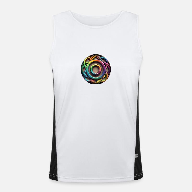Rainbow Colors Elements Nodes Men's Functional Contrast Tank Top 