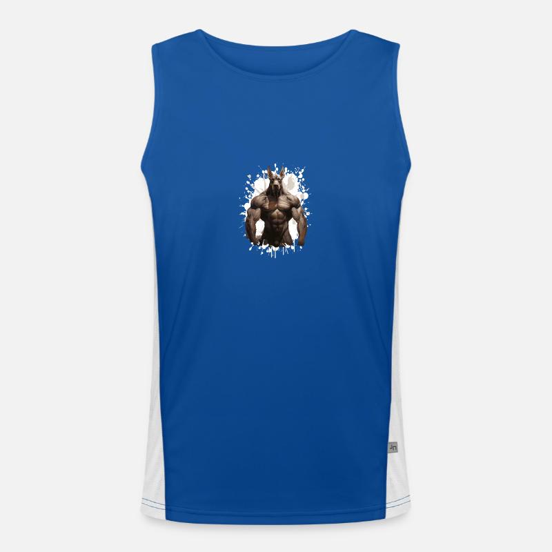 Doberman Chien Muscles Workout Beast Débardeur respirant contrasté Homme 