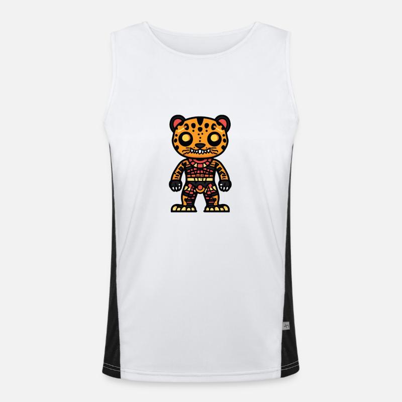 Leopard Halloween Comic Zombie Funktionelles Kontrast-Tank Top für Männer 