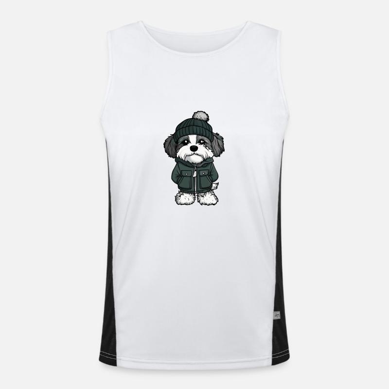 Havanese Dog Winter Men's Functional Contrast Tank Top 