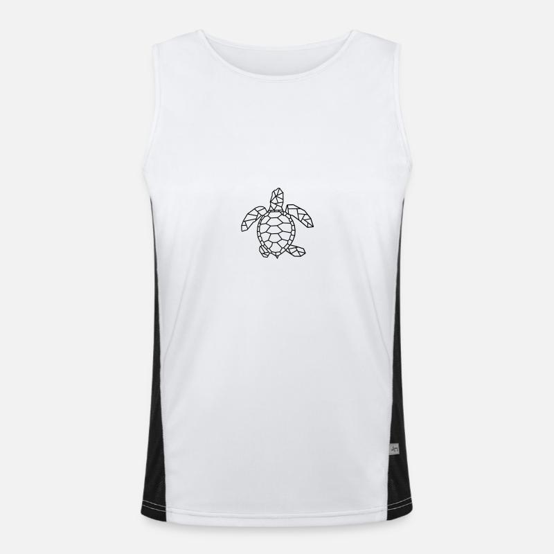 Turtle gift idea - Men's Functional Contrast Tank Top - white/black