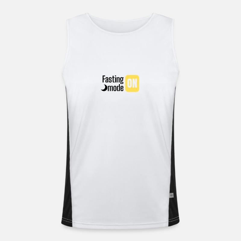 Fasting mode ON text design - Men's Functional Contrast Tank Top  - white/black
