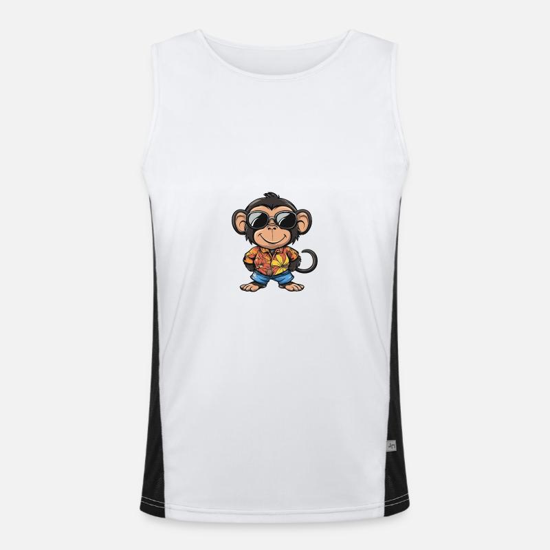 Affe Comic Urlaub Funktionelles Kontrast-Tank Top für Männer 