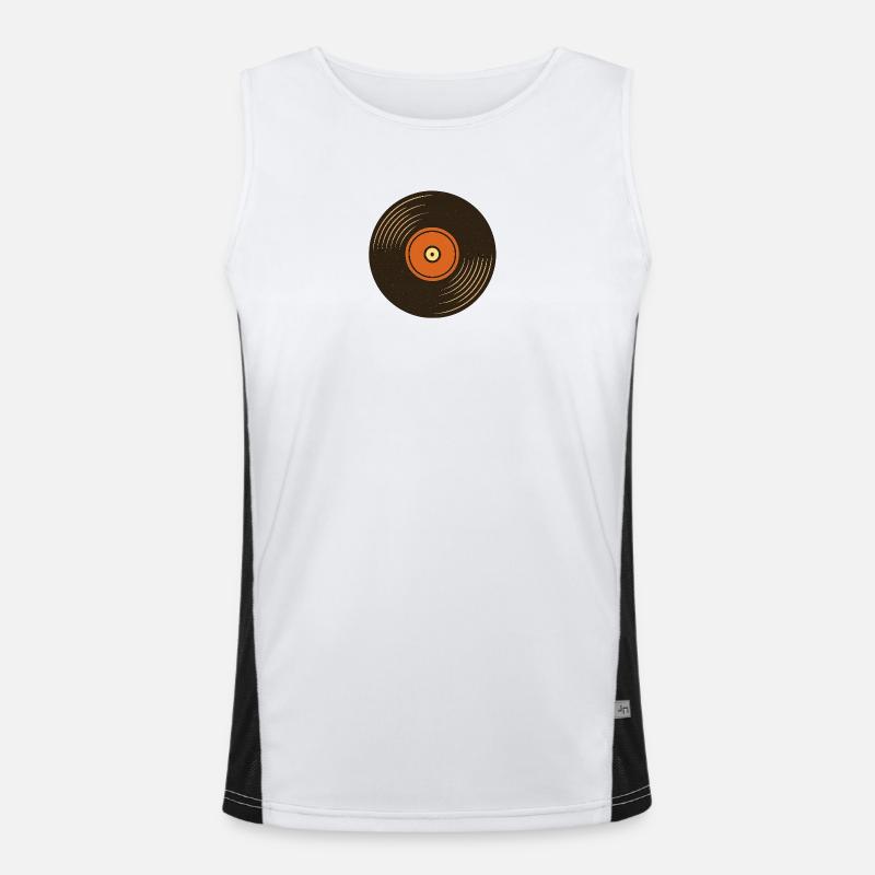 Conception rétro de la platine vinyle Débardeur respirant contrasté Homme 