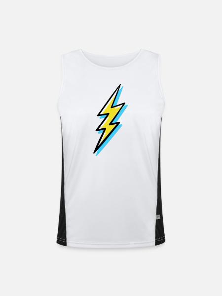 Blitz im Vorhut-Stil - Funktionelles Kontrast-Tank Top für Männer - Weiß/Schwarz