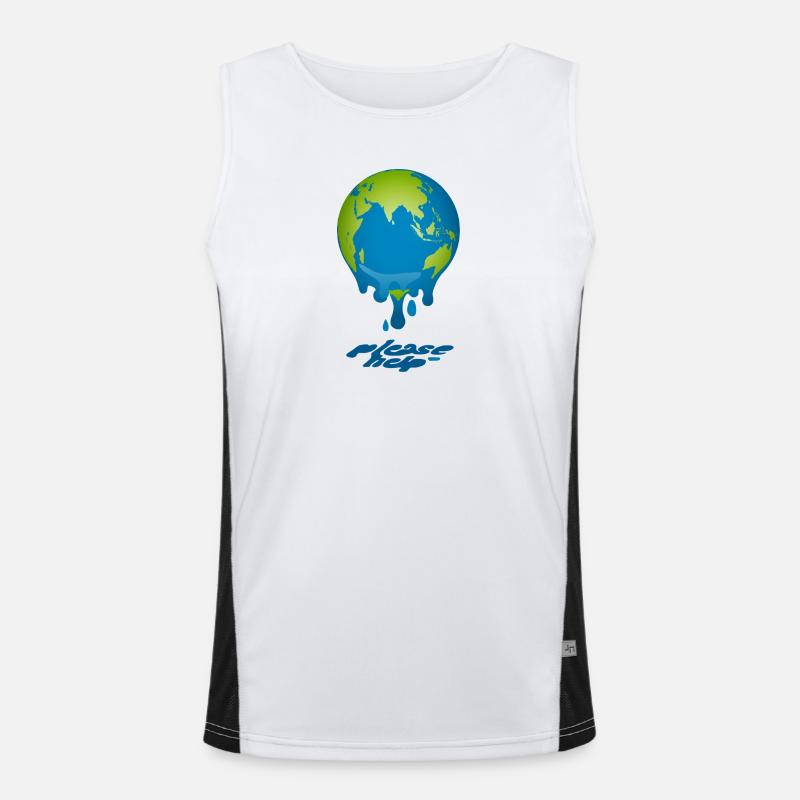 Melting Globe Men's Functional Contrast Tank Top 