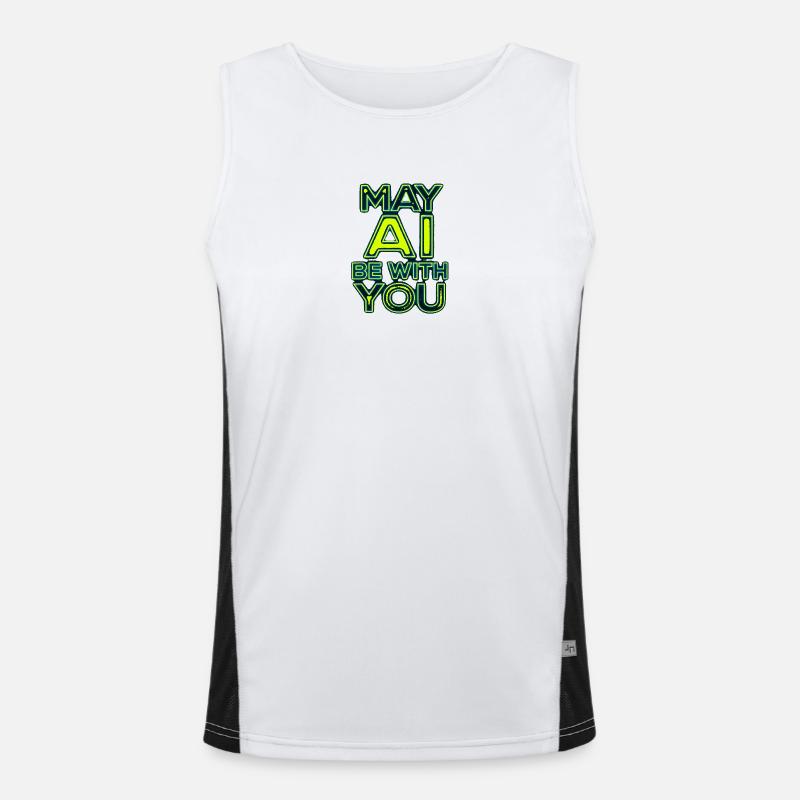 Möge die KI mit dir sein Neon Funktionelles Kontrast-Tank Top für Männer 