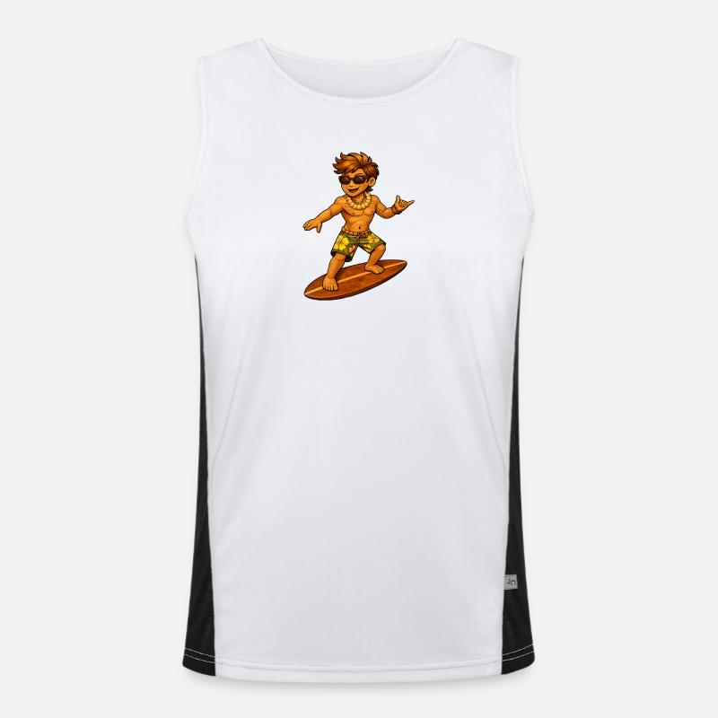 Surfer Hawaii-Stil Funktionelles Kontrast-Tank Top für Männer 