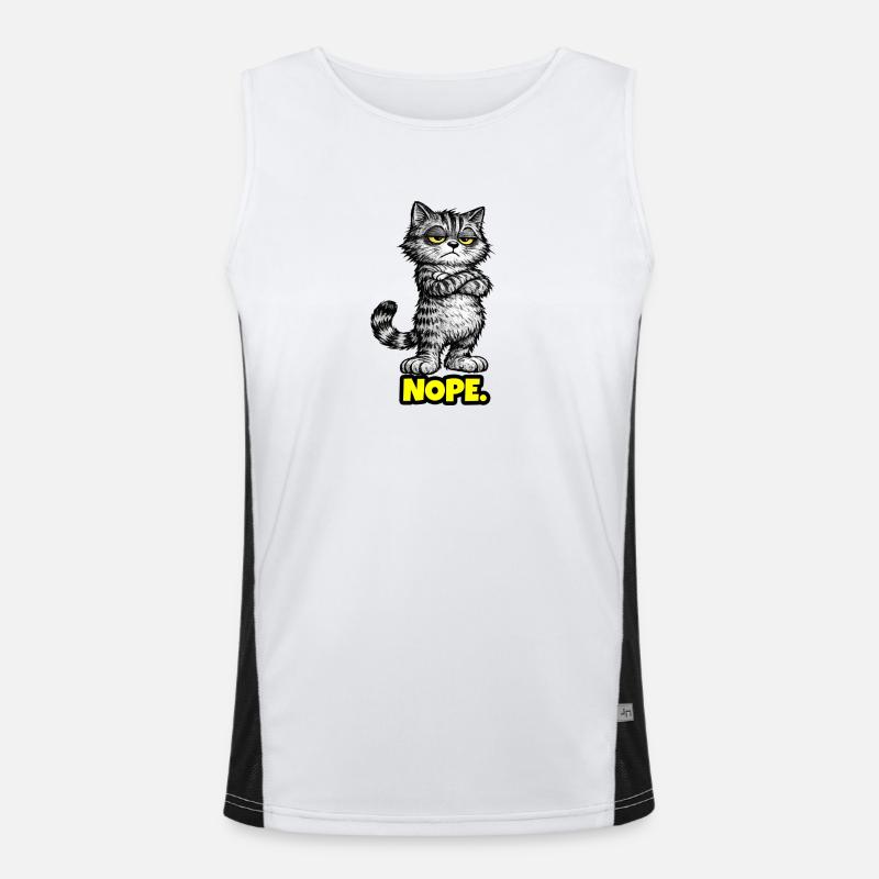 Nope. – Grumpy Katze (Chef Vibes) Funktionelles Kontrast-Tank Top für Männer 