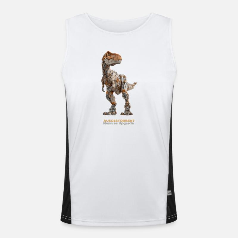 Robo-Rex Upgrade – Cyborg Dinosaurier Funktionelles Kontrast-Tank Top für Männer 