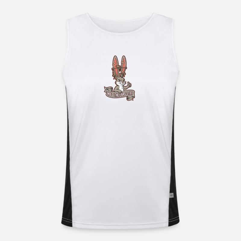 Hold the ears stiff - Lustiges Denglisch Spruch Men's Functional Contrast Tank Top 