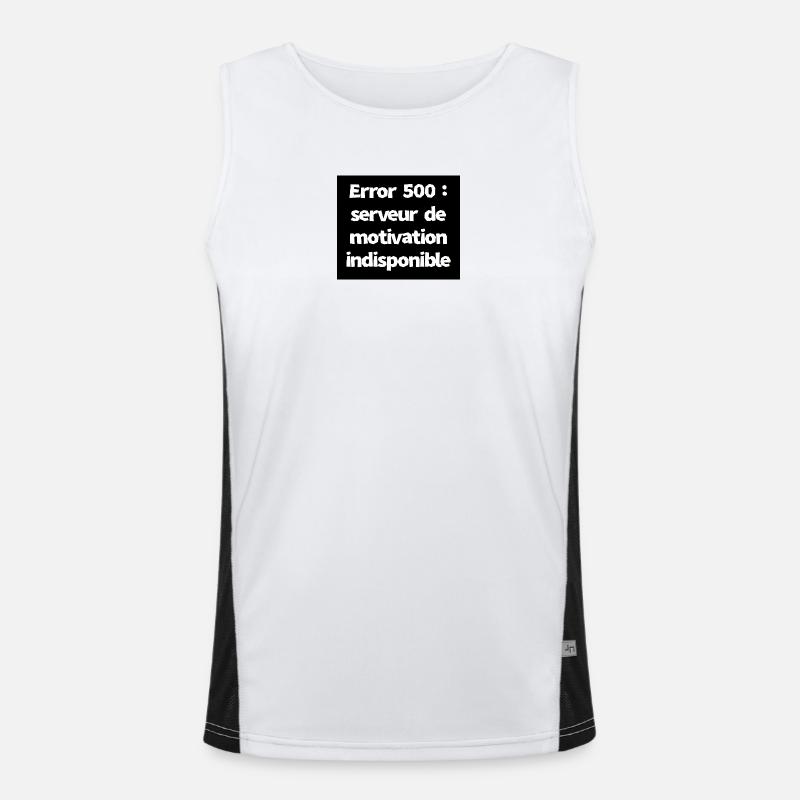Error 500: Motivation Server Unavailable - Men's Functional Contrast Tank Top  - white/black