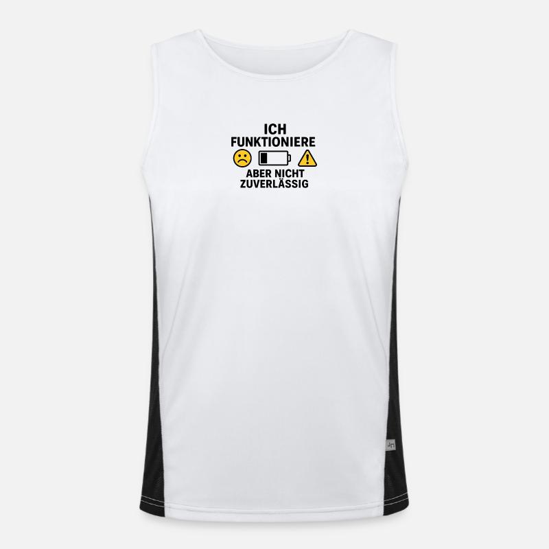 I just don't work reliably - Men's Functional Contrast Tank Top  - white/black