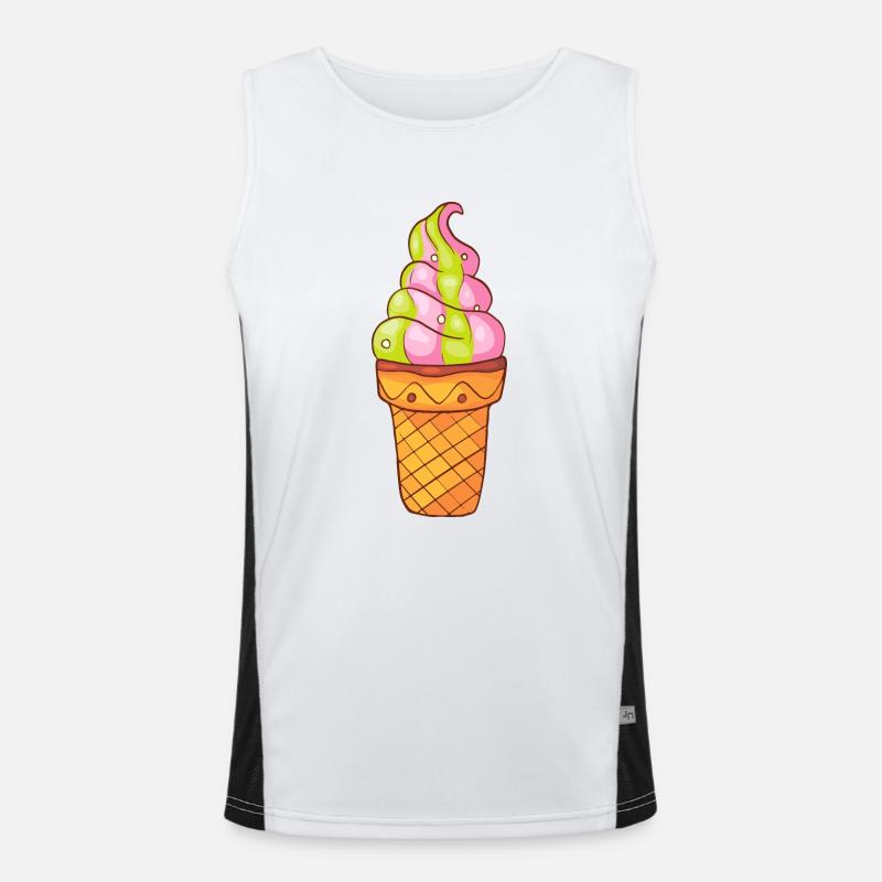 Softeis Eis Speiseeis Eiskrem Eiscreme Kugeleis Funktionelles Kontrast-Tank Top für Männer 