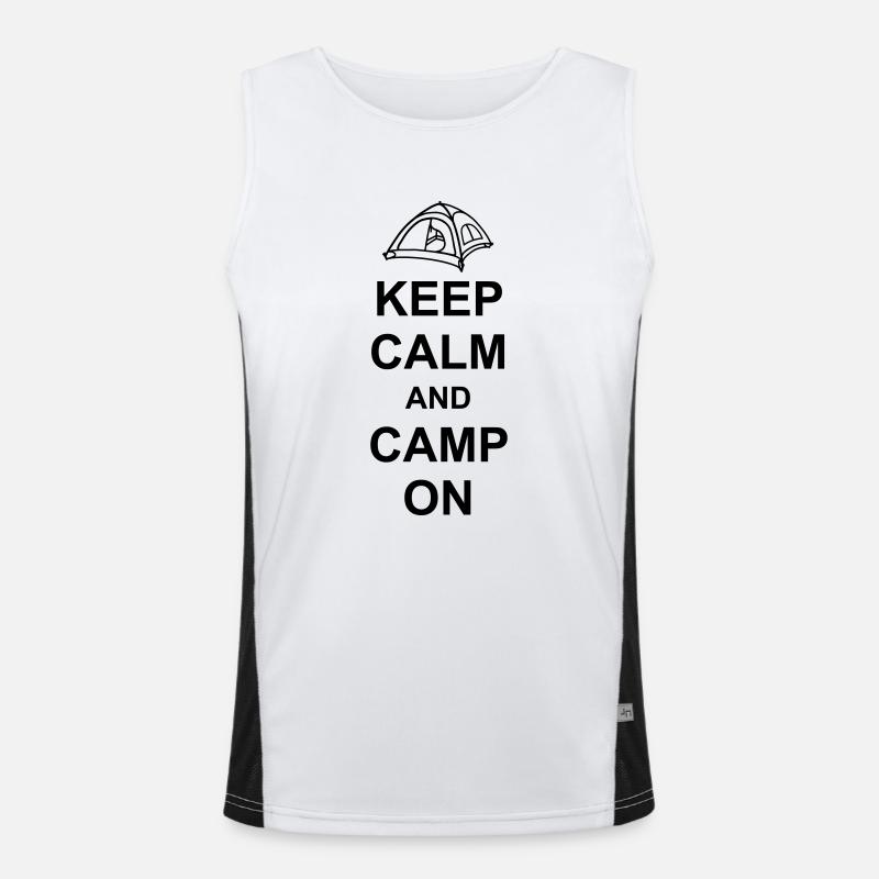Camping Tent Keep Calm - Men's Functional Contrast Tank Top  - white/black