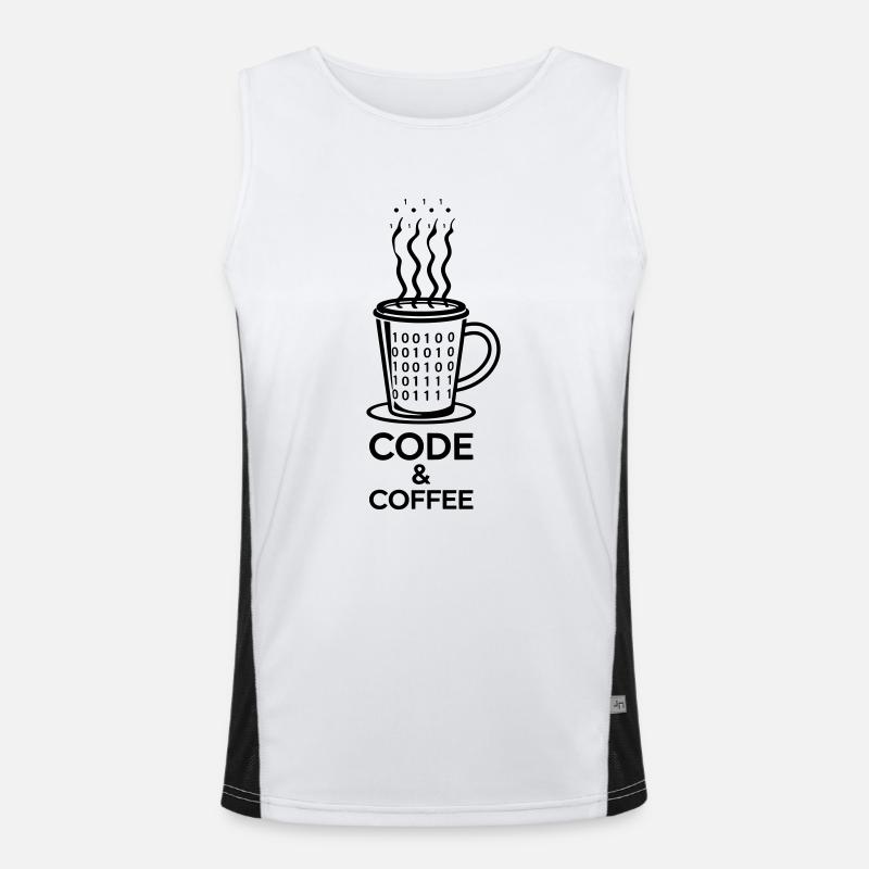 Code & Coffee – Perfect Duo - Men's Functional Contrast Tank Top  - white/black