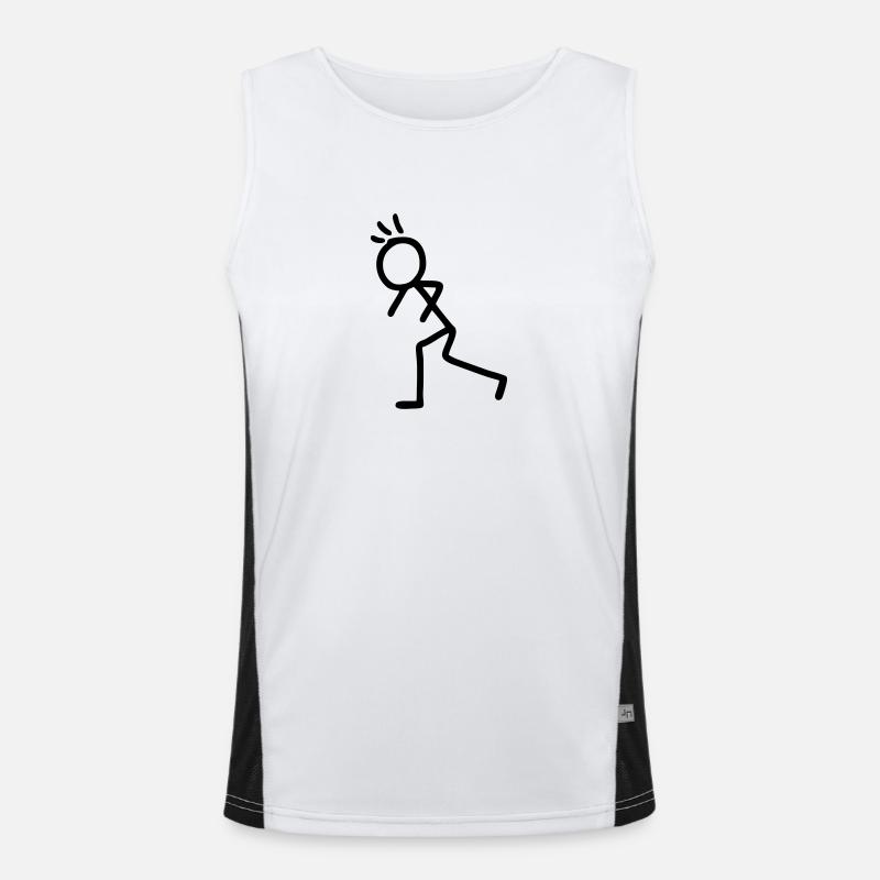 Stick figure - run Men's Functional Contrast Tank Top 