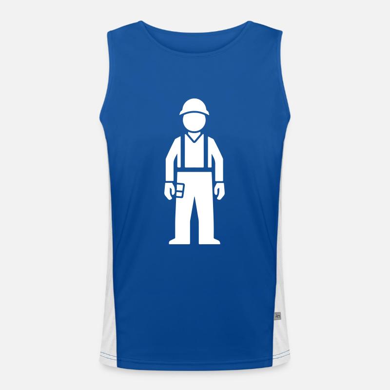 Construction Worker Icon Men's Functional Contrast Tank Top 