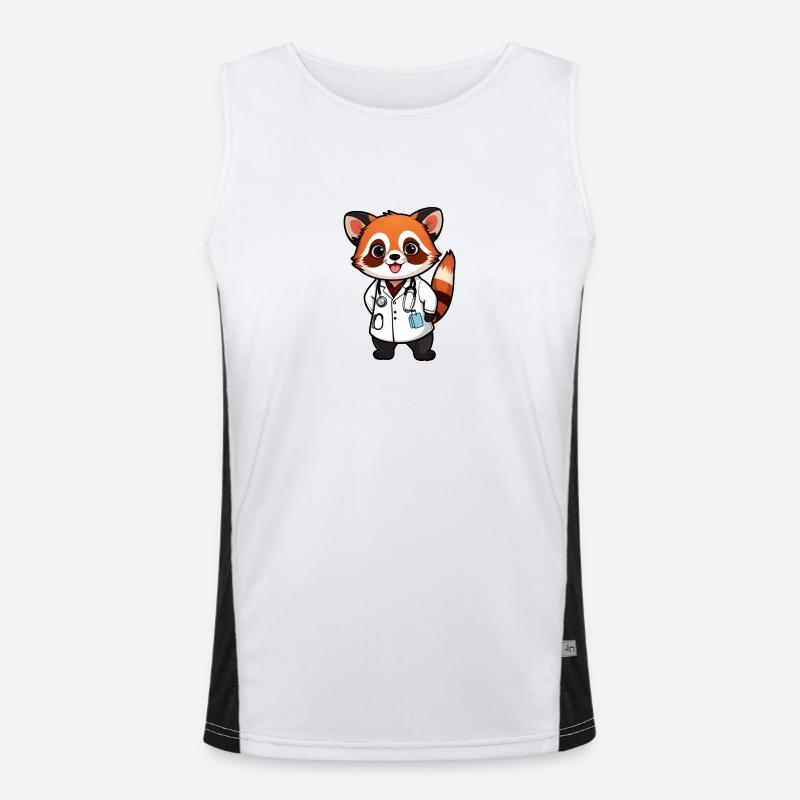 Dr. Red Panda Funktionelles Kontrast-Tank Top für Männer 