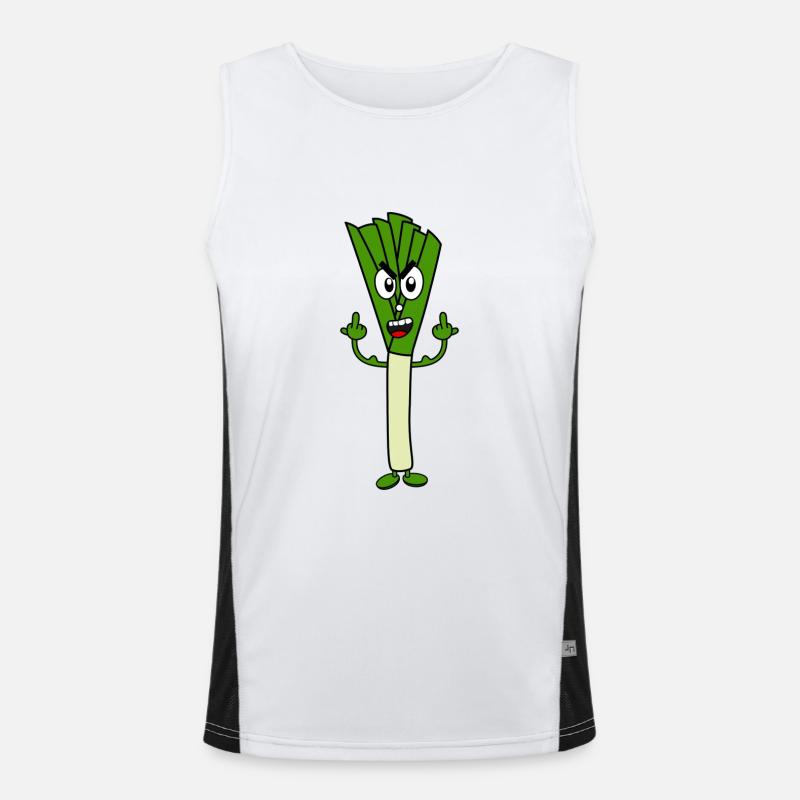 Funny leeks with muscles Men's Functional Contrast Tank Top 
