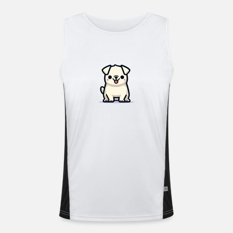 Cute pug dog Men's Functional Contrast Tank Top 