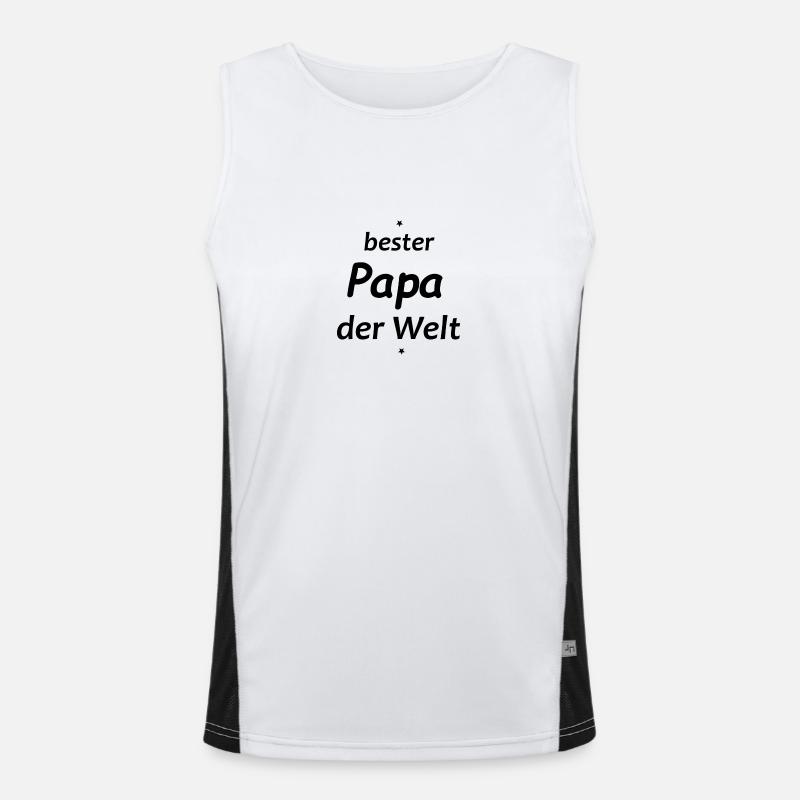 bester Papa der Welt Funktionelles Kontrast-Tank Top für Männer 